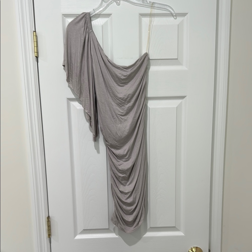 Elegant One Shoulder Gray Dress